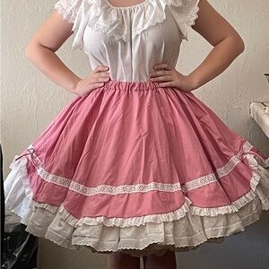 Pink Ruffled Skirt